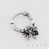 GOTHIC SKULL SPIDER WITH BLACK CZ BEZEL 316L SURGICAL STEEL EARRING